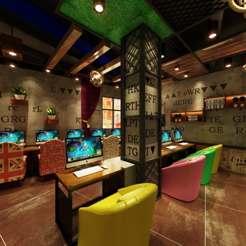 Industrial Style Internet Cafe-ID:257078164