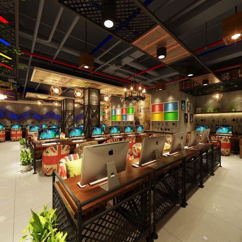 Industrial Style Internet Cafe-ID:496585611