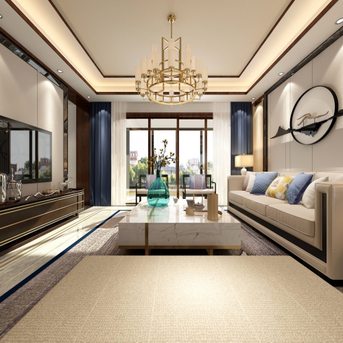 New Chinese Style A Living Room-ID:957561329