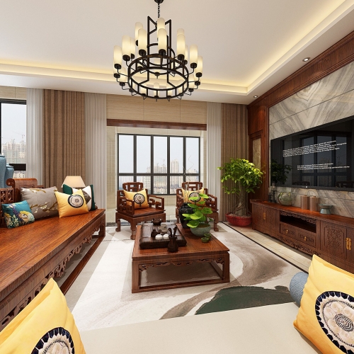 Chinese Style A Living Room-ID:923571388