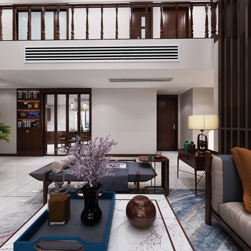 New Chinese Style A Living Room-ID:692443348