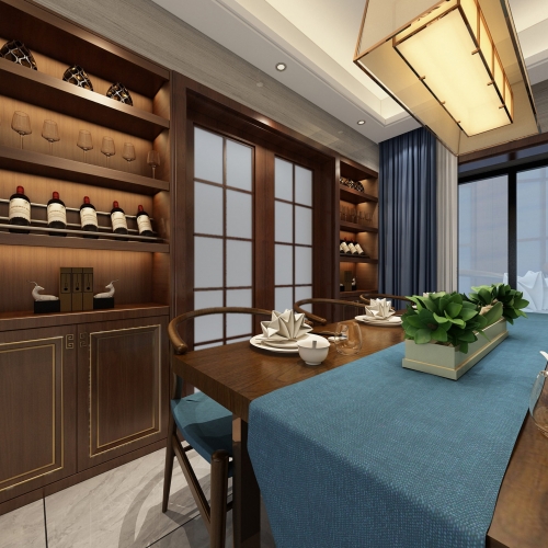 New Chinese Style Dining Room-ID:491815946