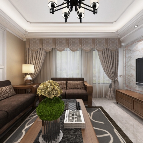 New Chinese Style A Living Room-ID:834217556