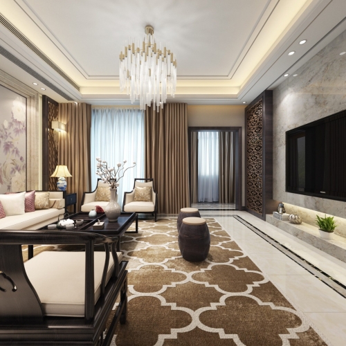 New Chinese Style A Living Room-ID:644841937