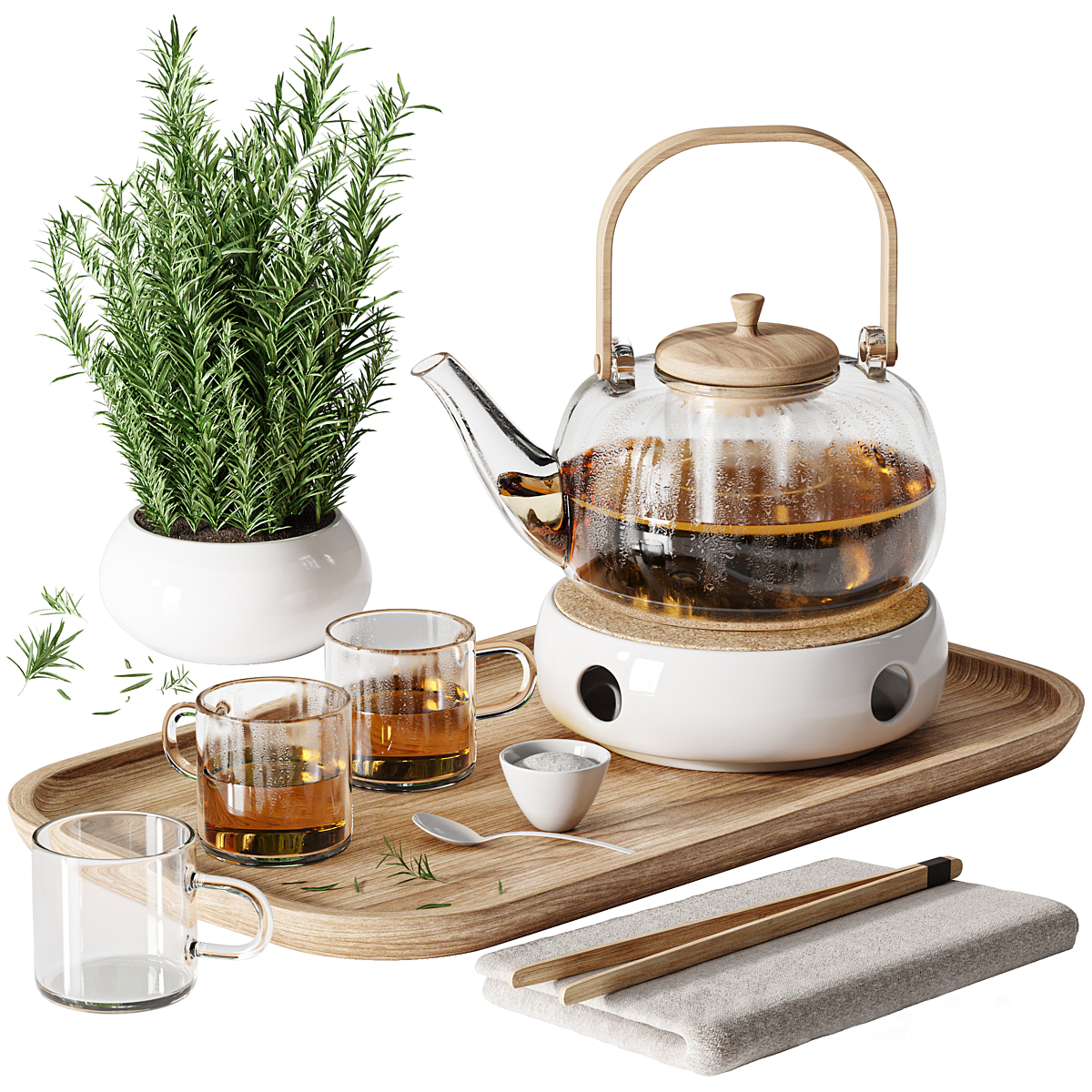 现代茶壶茶杯组合-2567228