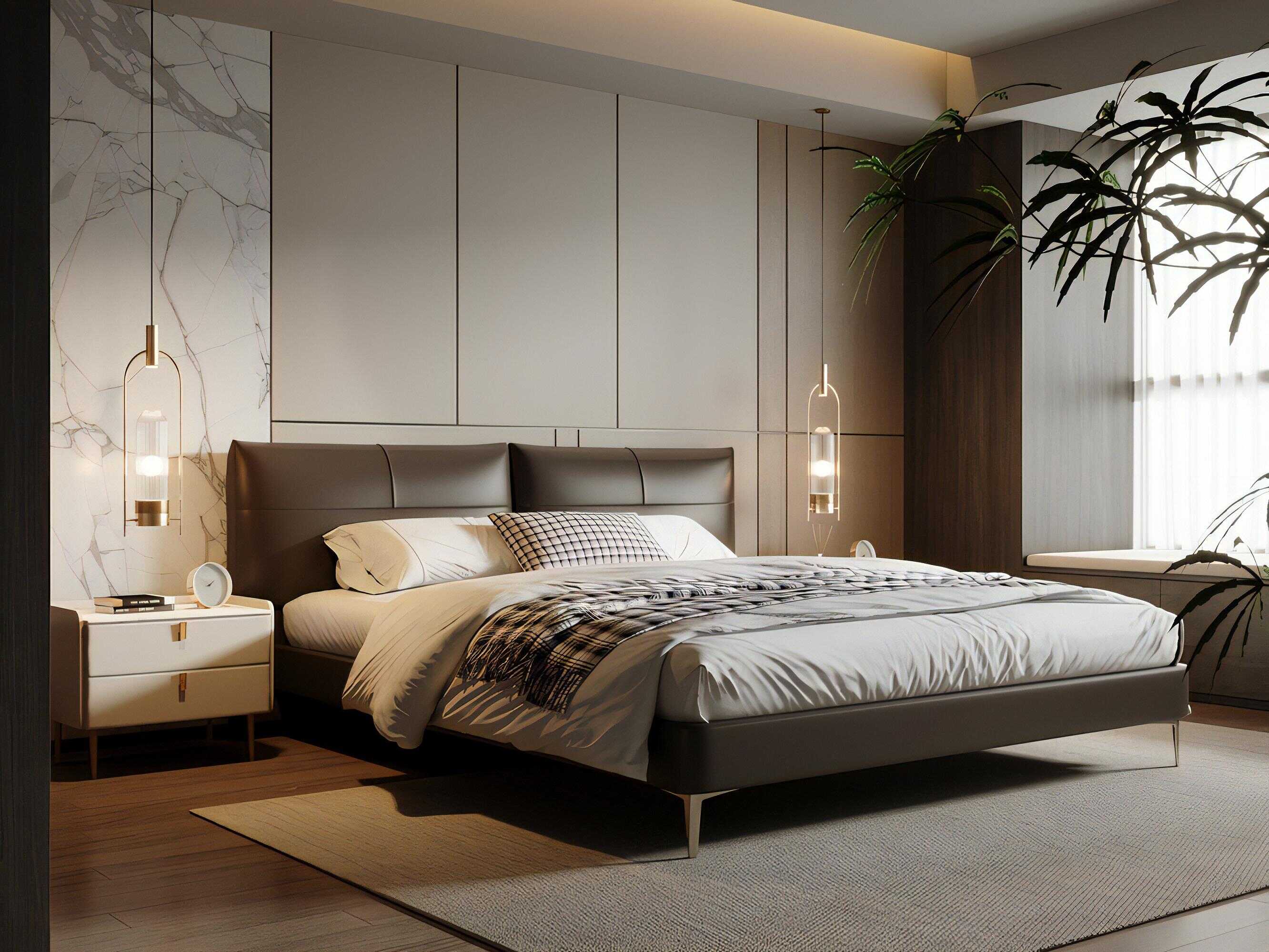 现代双人床-2769393