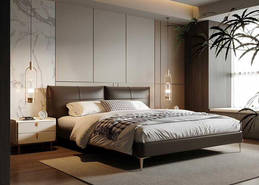 现代双人床-2769393