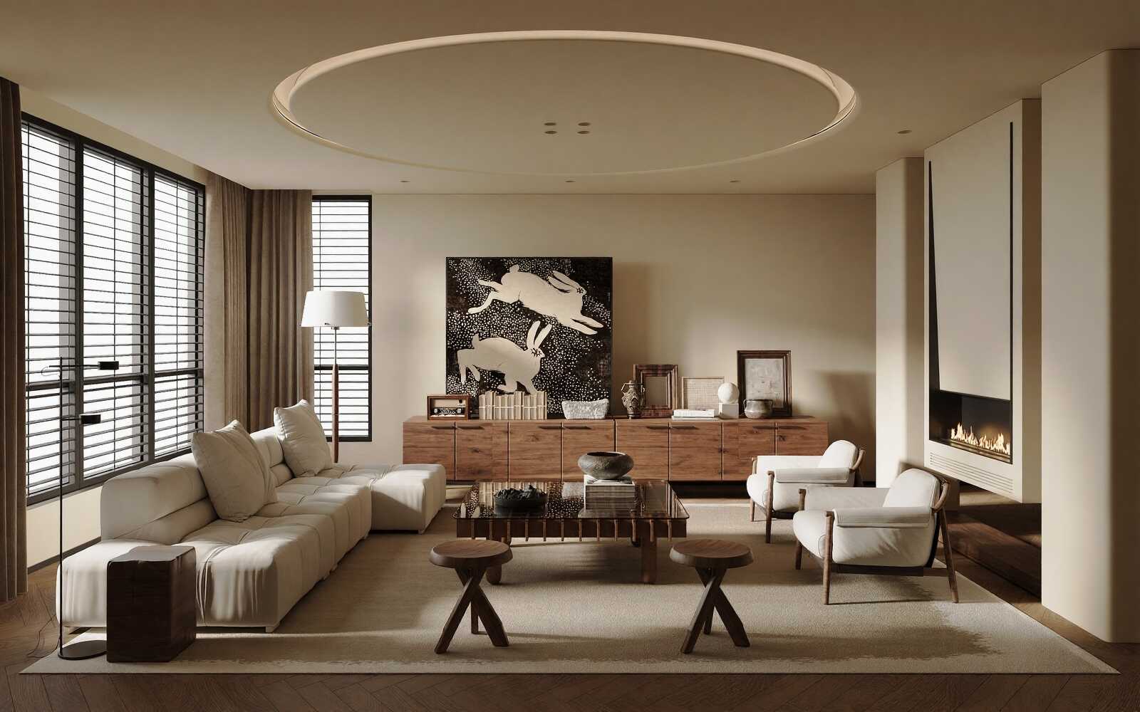 现代中古风客厅-2799630