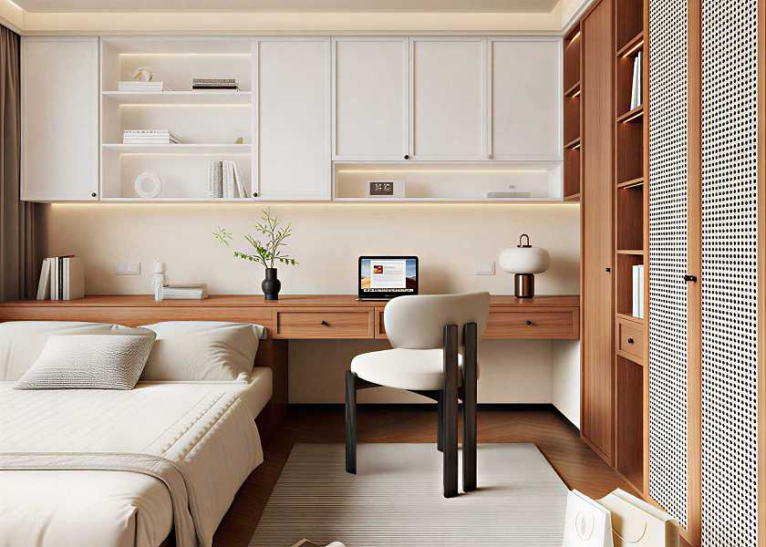 现代中古风榻榻米卧室-2819576