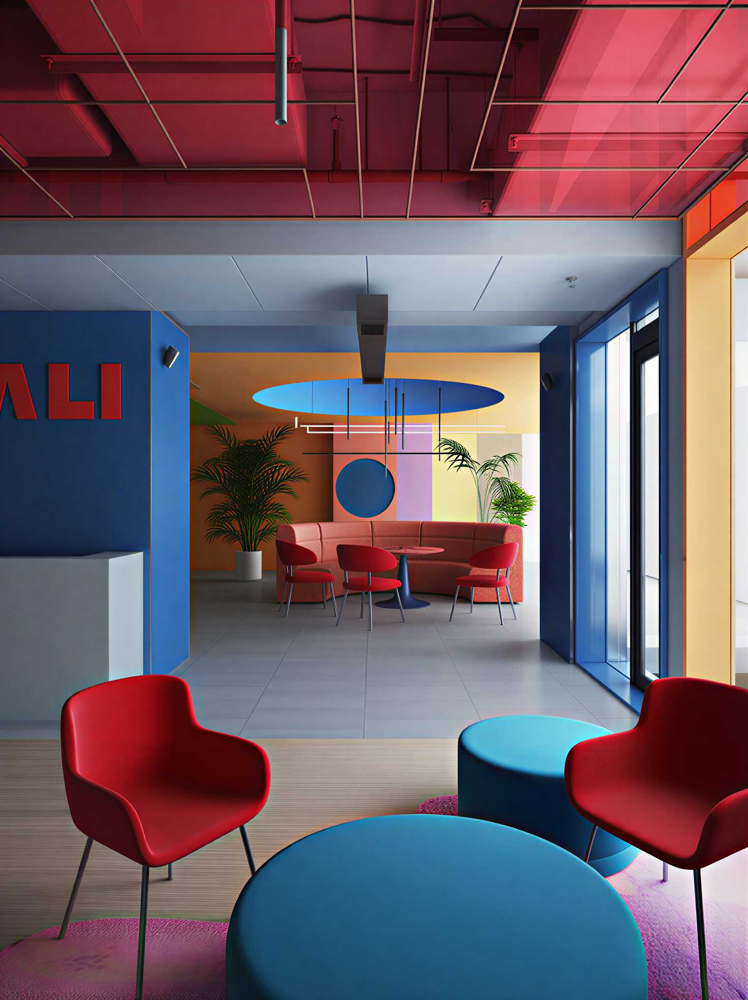 现代孟菲斯多巴胺办公茶水间-2822552