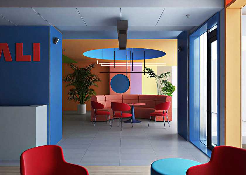 现代孟菲斯多巴胺办公茶水间-2822552