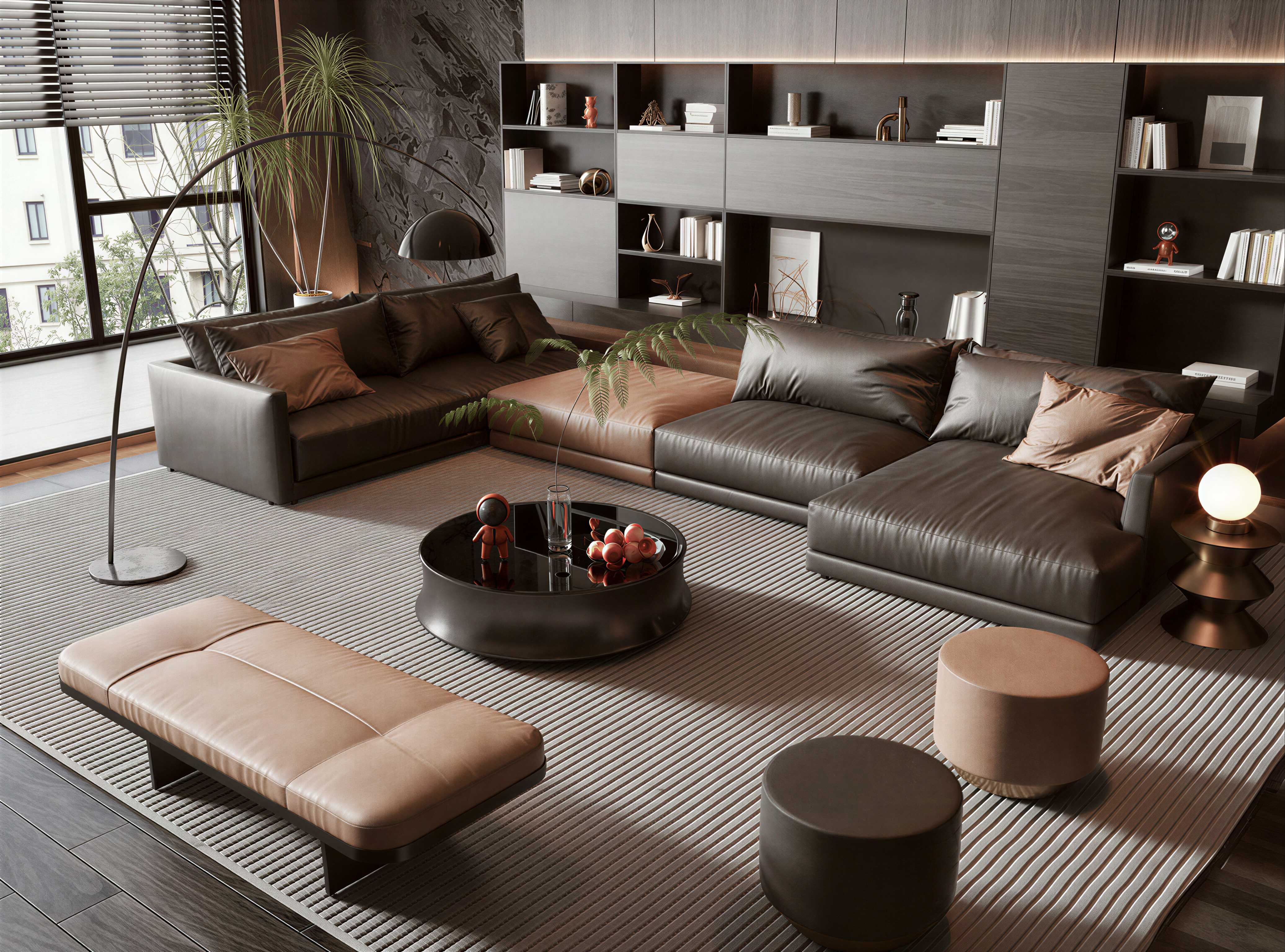 现代轻奢沙发茶几组合-2869341