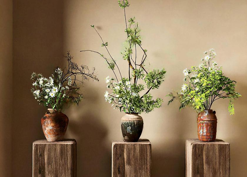 侘寂风陶罐插花组合-2937767