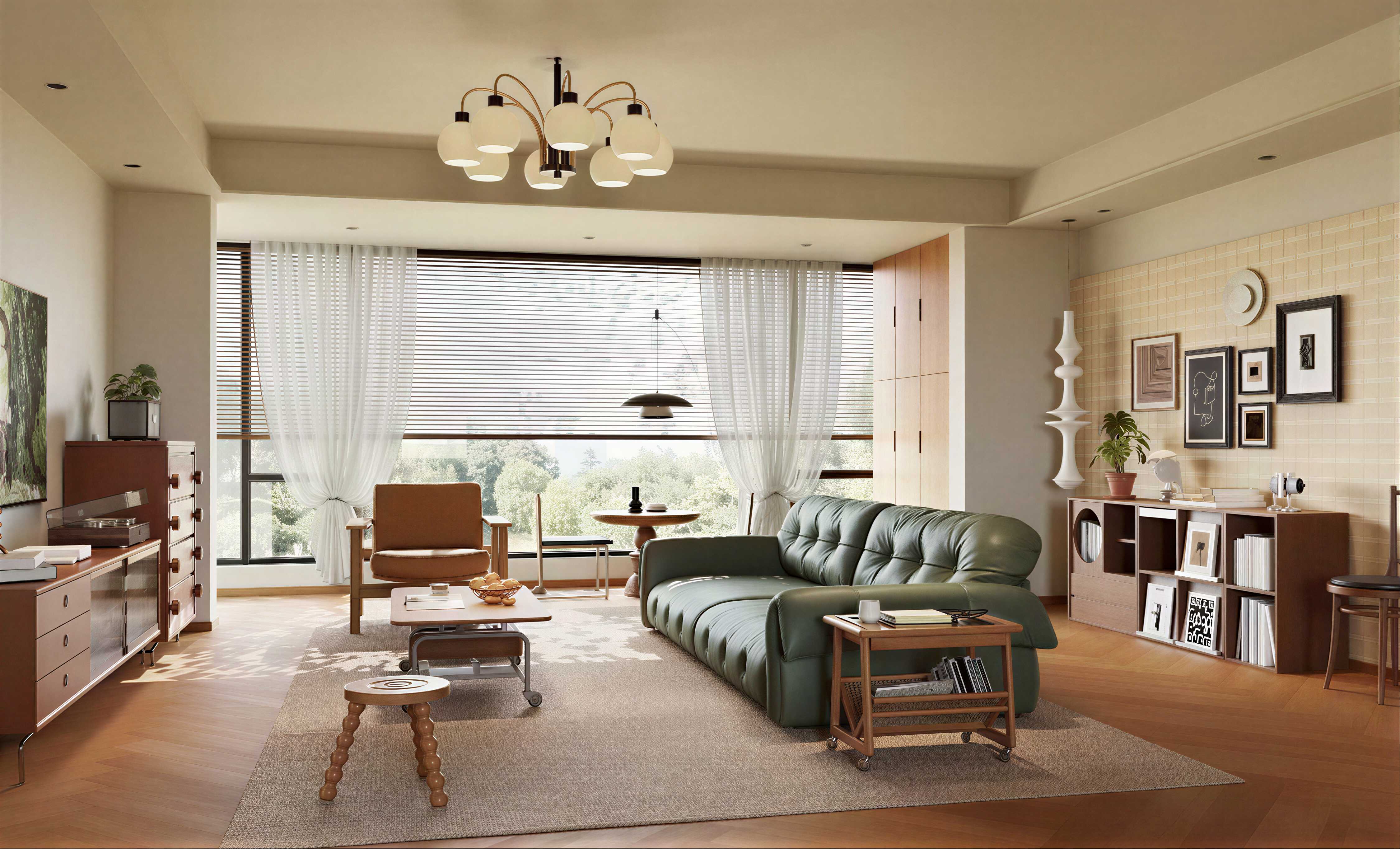 现代中古风客厅-3014658