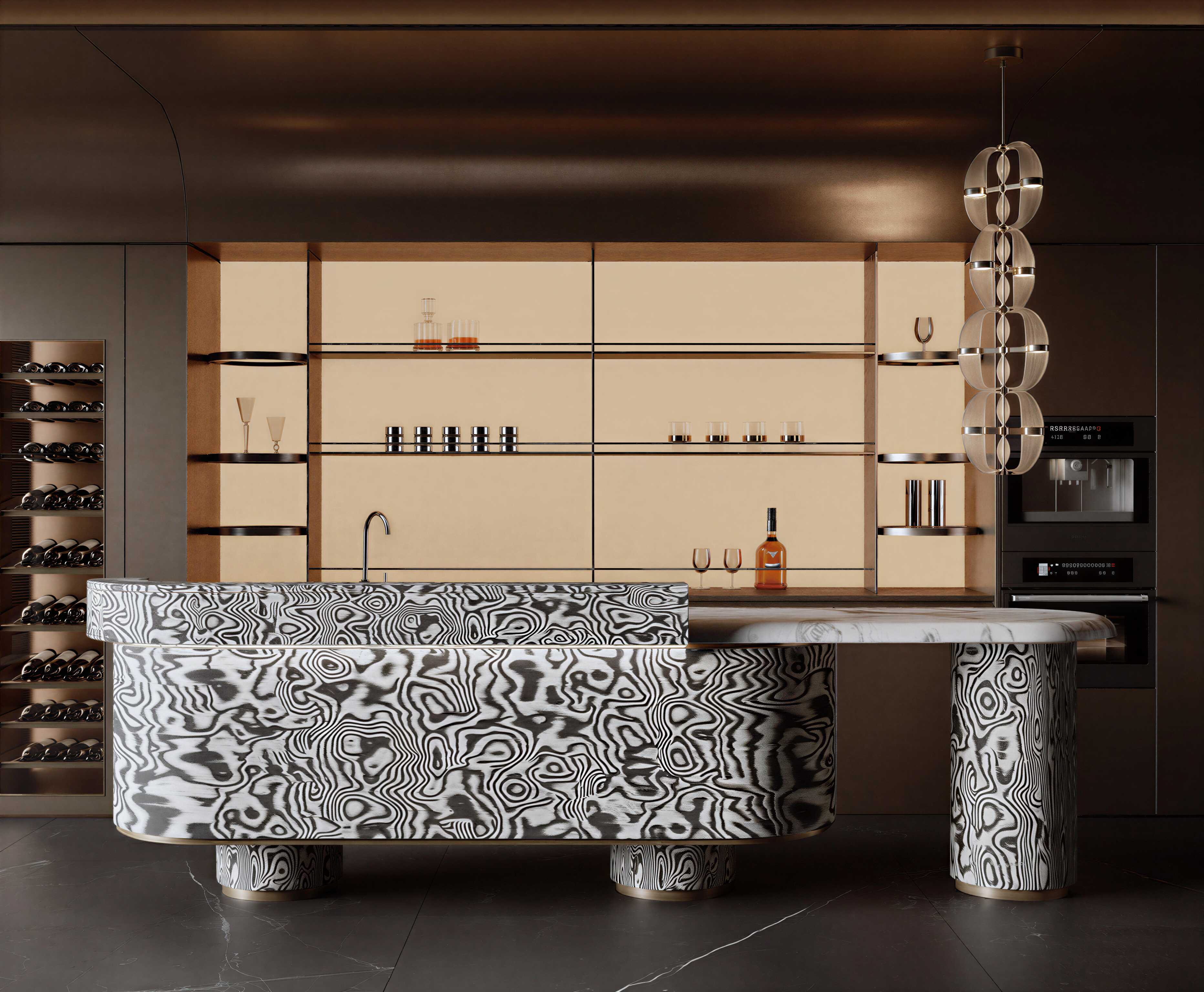 现代意式岛台餐厅-3038359