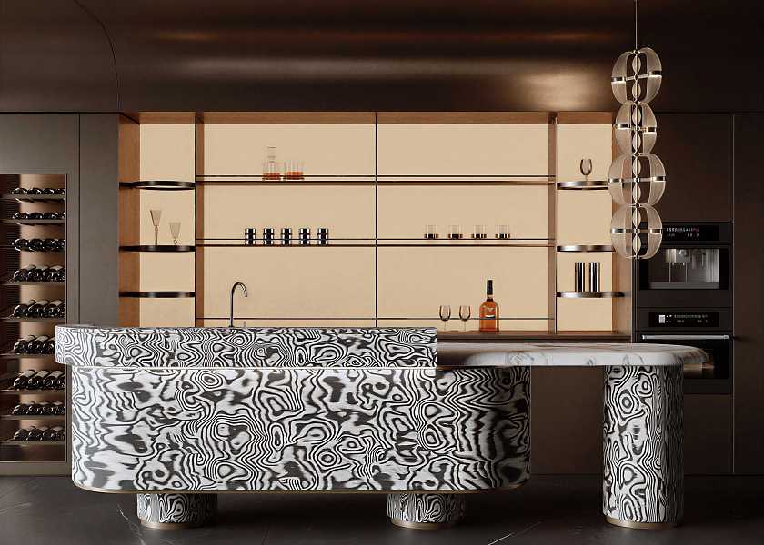 现代意式岛台餐厅-3038359