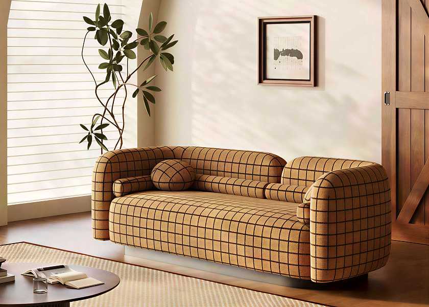 现代中古双人沙发-3134857