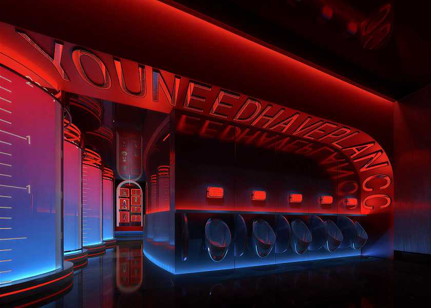 现代赛博朋克风公共卫生间-3165688